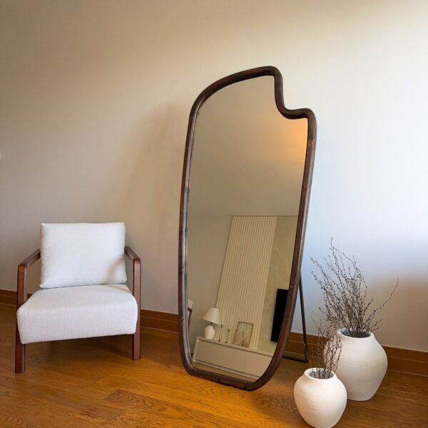 Alternative view of Standspiegel mit Rahmen aus Kiefernholz - 180x80 cm