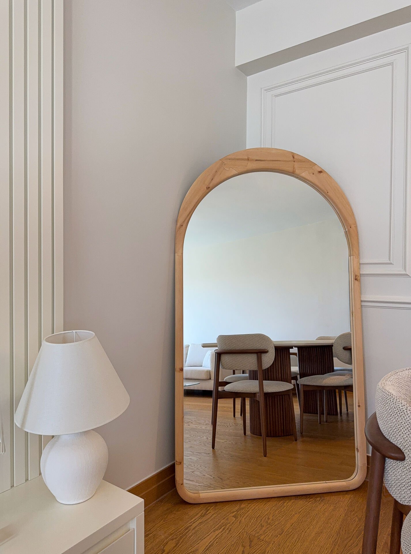 Ovaler Standspiegel Naturrahmen - 180x100 cm – Bild 3