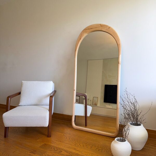 Alternative view of Ovaler Standspiegel Naturrahmen - 180x80 cm
