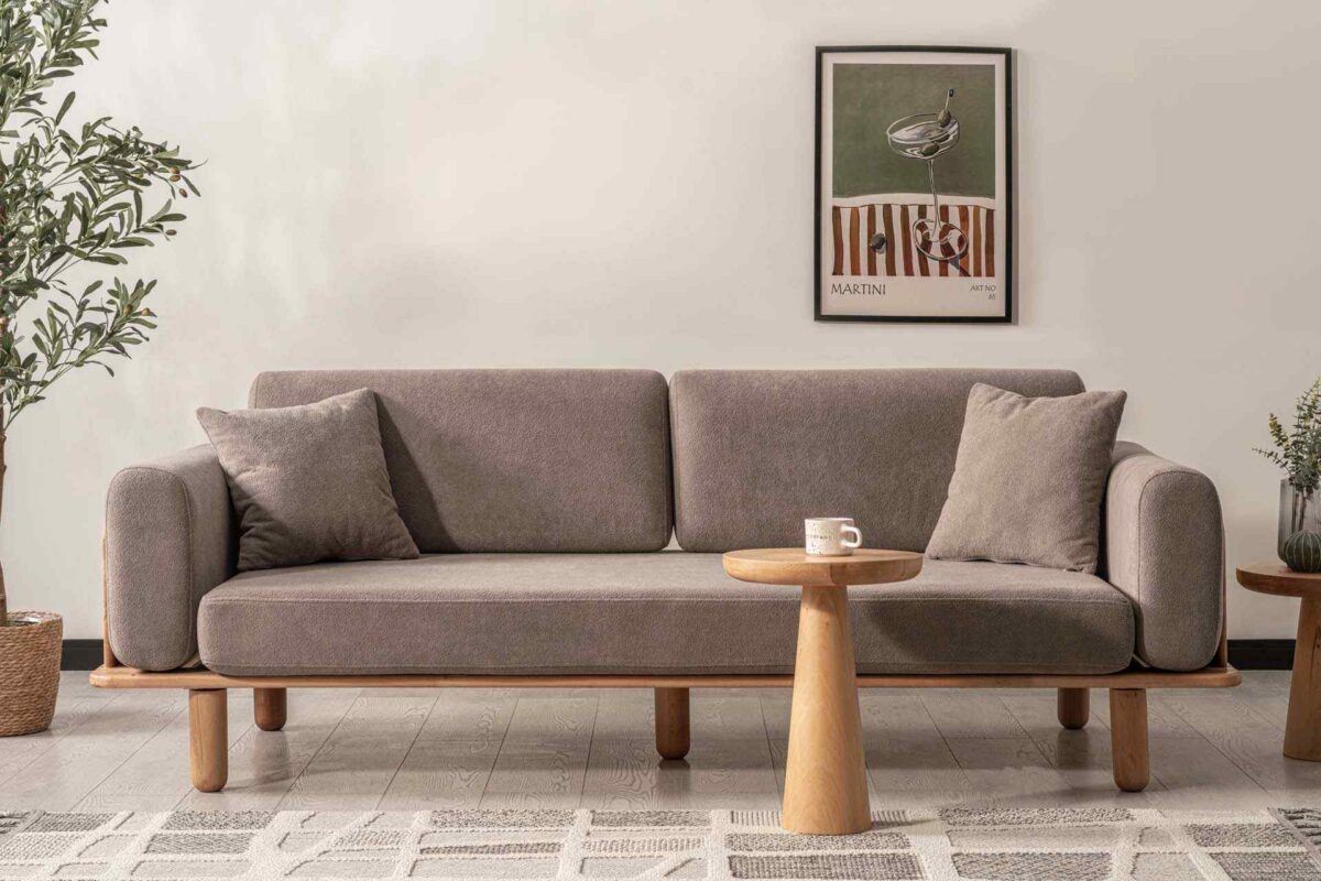 Diva 3-Sitzer Sofa, Buche massiv, Gestell natur – Bild 2