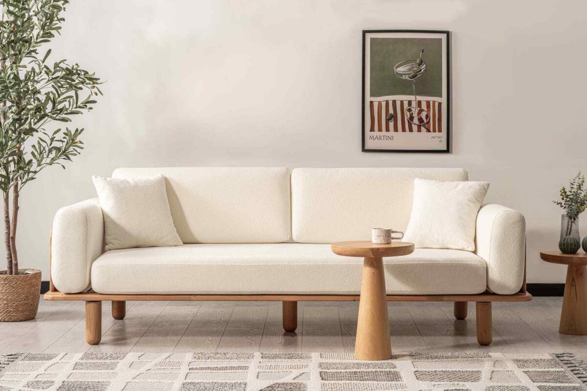 Diva 3-Sitzer Sofa, Buche massiv, Gestell natur – Bild 5