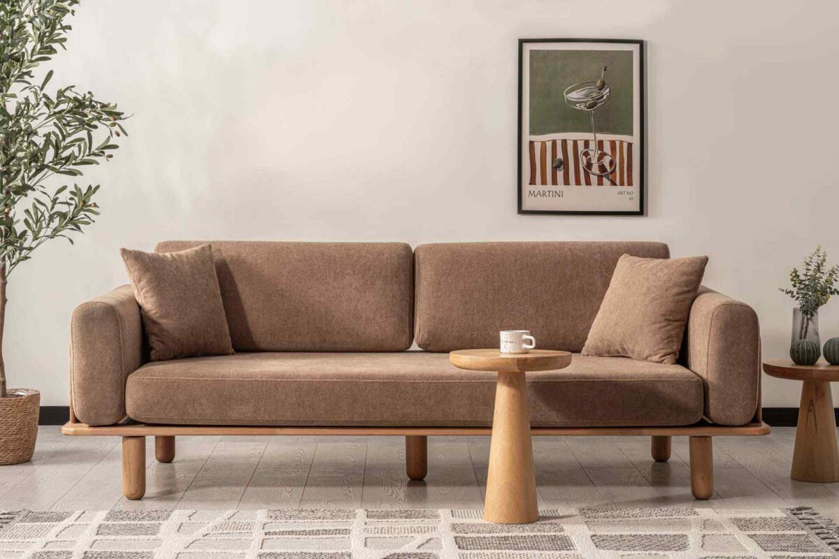 Diva 3-Sitzer Sofa, Buche massiv, Gestell natur – Bild 7