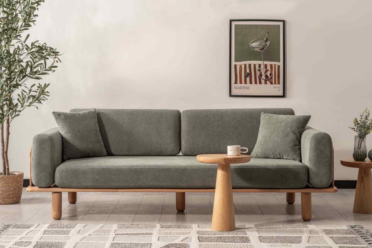Diva 3-Sitzer Sofa, Buche massiv, Gestell natur – Bild 3