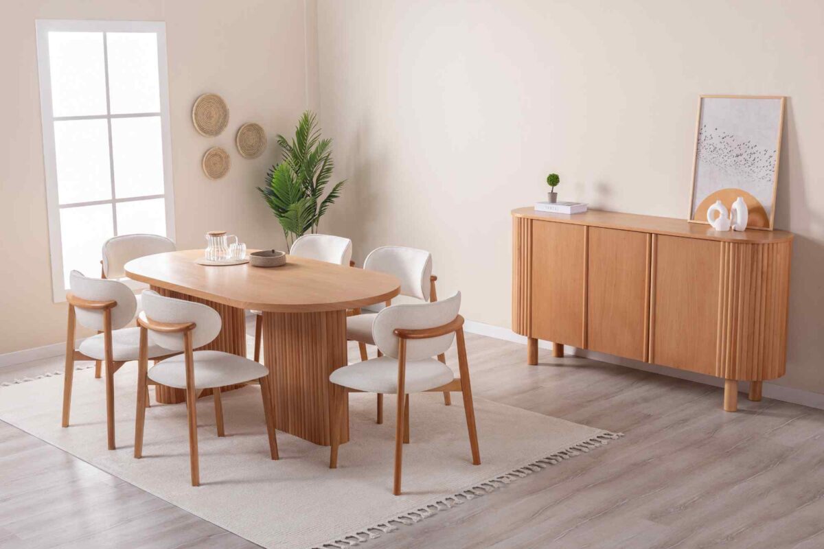 SOLI BOHEMISCHER BUCHE HOLZKONSOLENTISCH, BEIGE