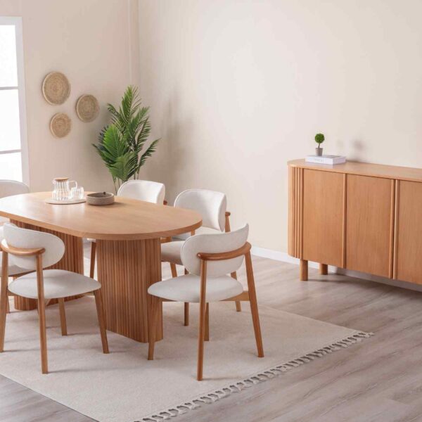 SOLI BOHEMISCHER BUCHE HOLZKONSOLENTISCH, BEIGE