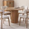 HERMES RUNDER BUCHENHOLZ-TISCH, BEIGE, 100X100