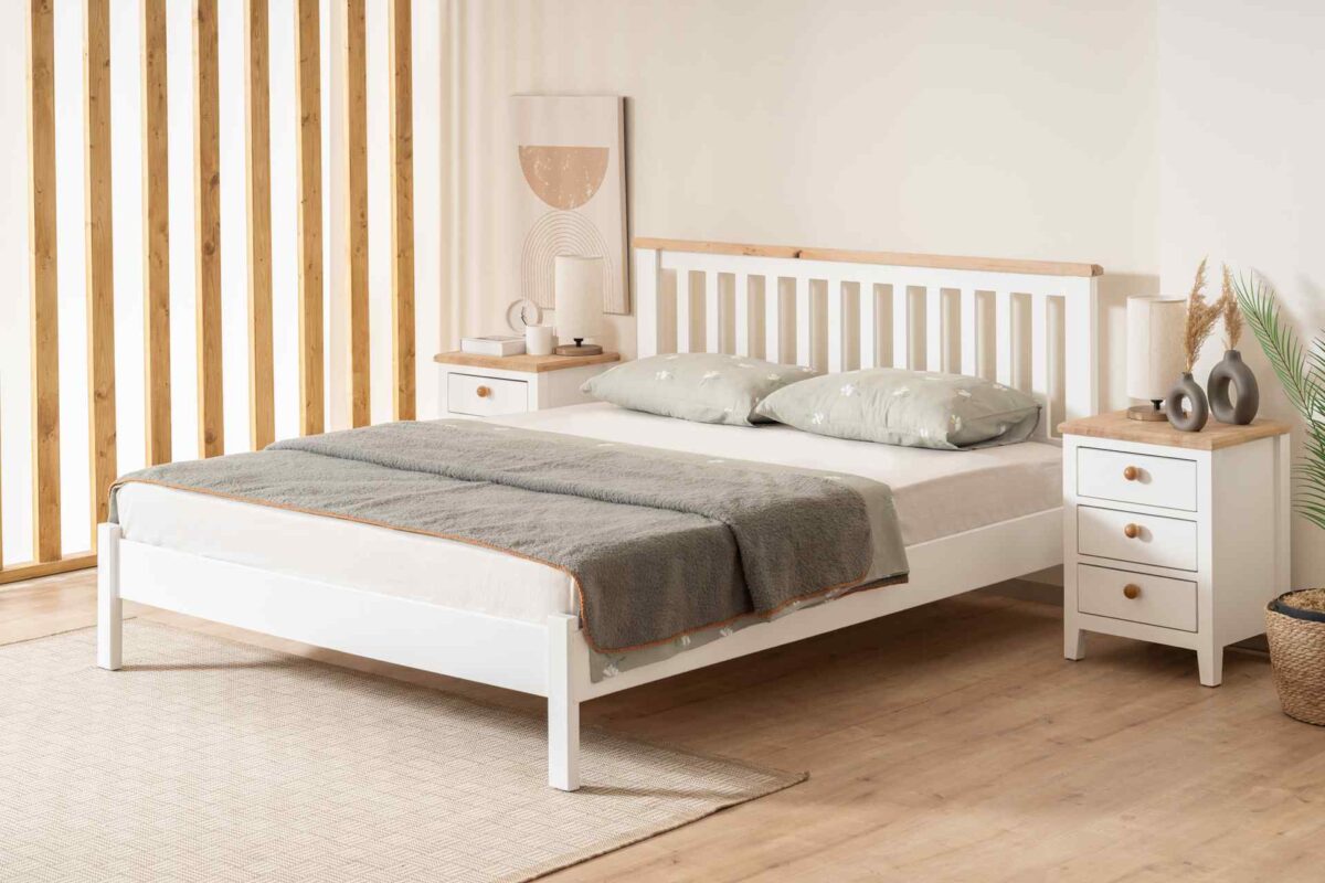 FIDAN MODERNES LANDHAUS-BETT, PERLWEISS – Bild 3