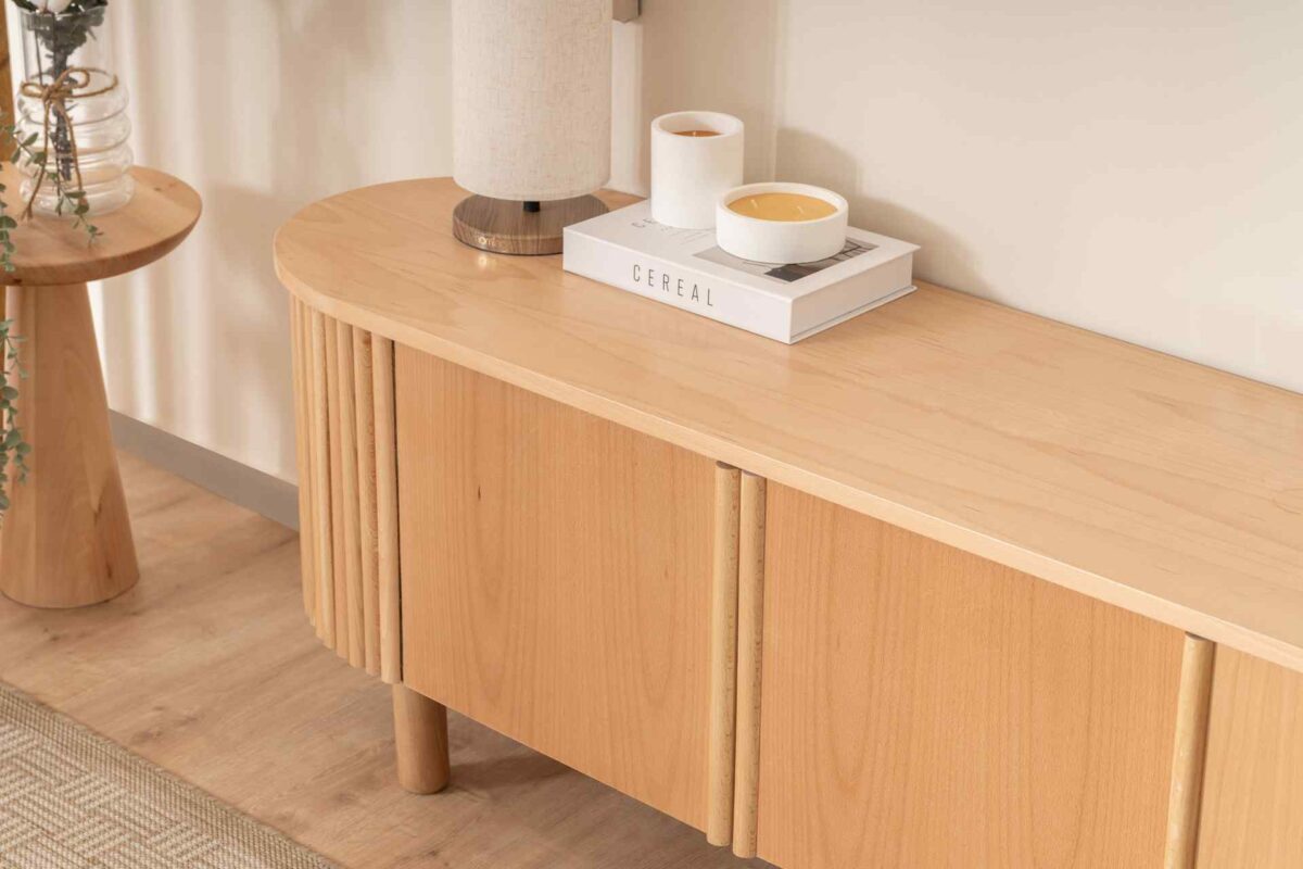 SOLI BOHO FERNSEHEN-EINHEIT AUS BUCHENHOLZ, BEIGE – Bild 3