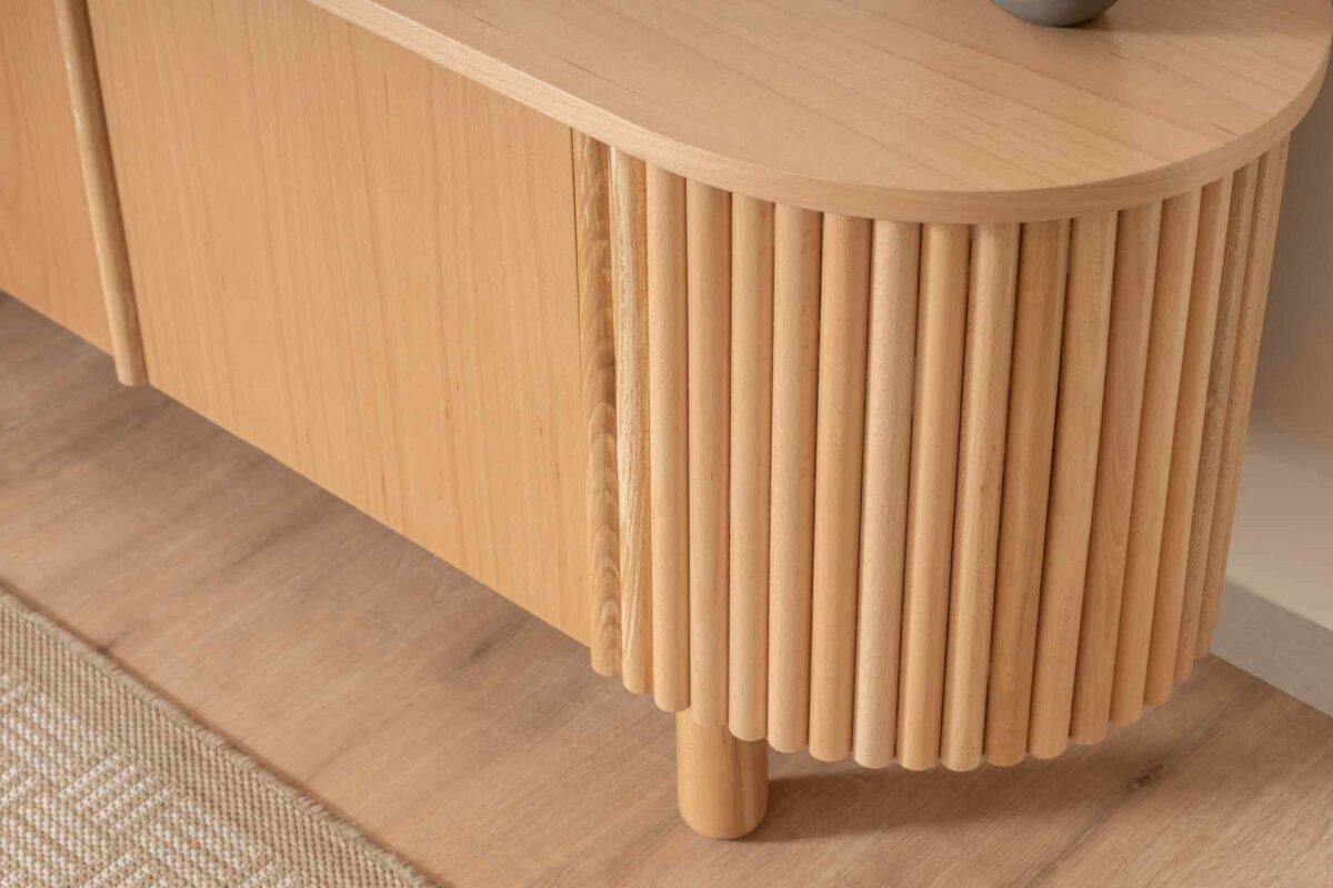 SOLI BOHO FERNSEHEN-EINHEIT AUS BUCHENHOLZ, BEIGE – Bild 4
