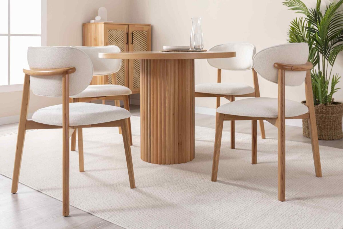 HERMES RUNDER BUCHENHOLZ-TISCH, BEIGE, 100X100 – Bild 5