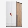 Kupa Montessori Hut Kleiderschrank – 3-türig, Weiß/Holz, LED