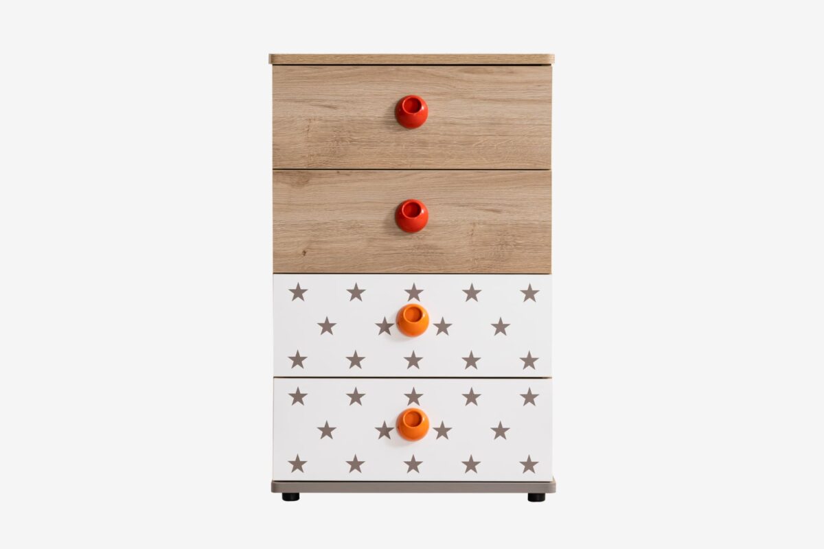 Kupa Montessori Hut Kinderkommode – 52 cm, 4 Schubladen, Sterne – Bild 2