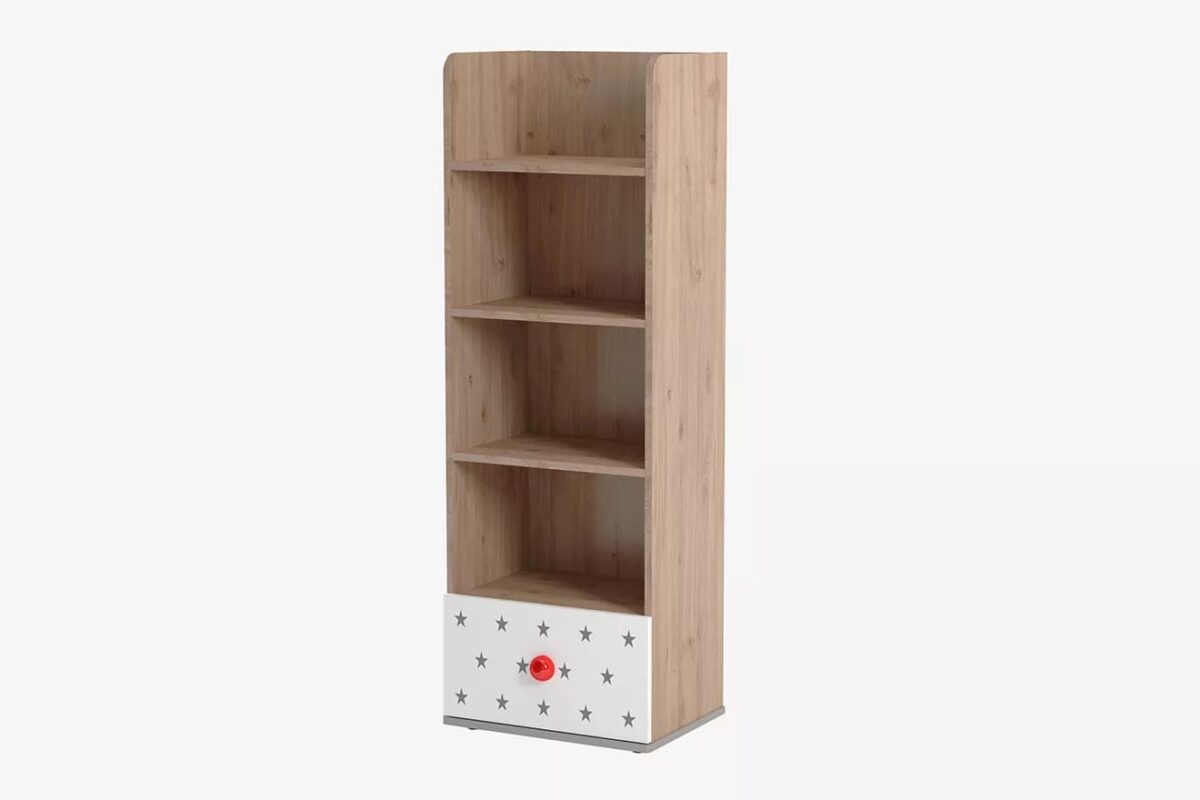 Kupa Montessori Hut Kinderregal – 55 cm, 4 Fächer, Schublade, Sterne