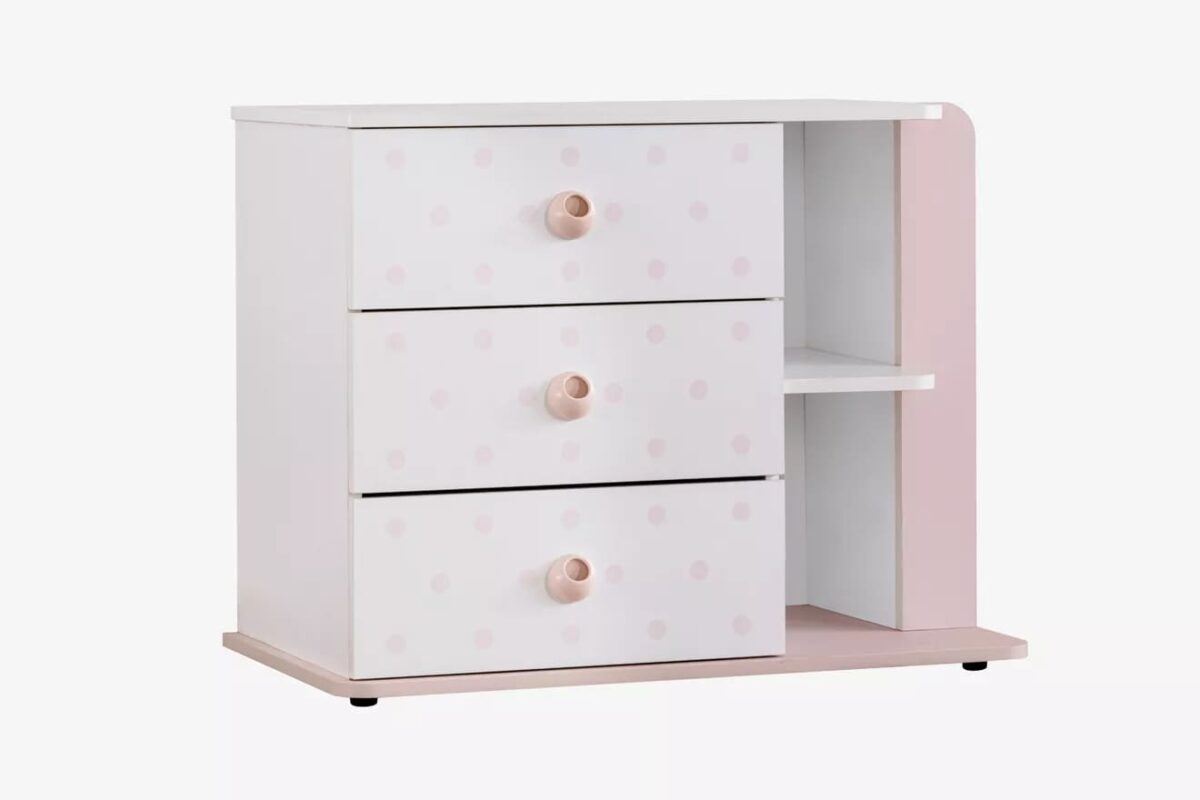 Kupa Montessori Pink Kommode Rosa – 3 Schubladen & Regal