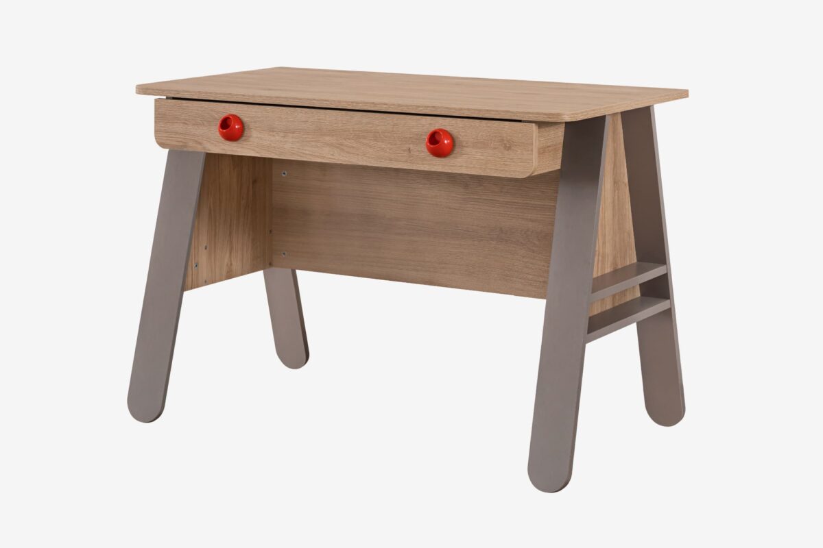 Kupa Montessori Hut Schreibtisch – 110 cm, Holzoptik & Grau – Bild 2
