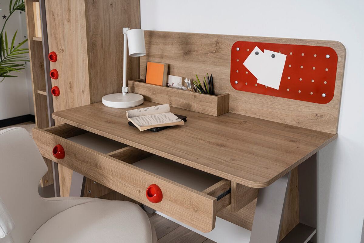 Kupa Montessori Hut Schreibtisch-Aufsatz – 110 cm, Organizer & Loch-Pinnwand – Bild 3