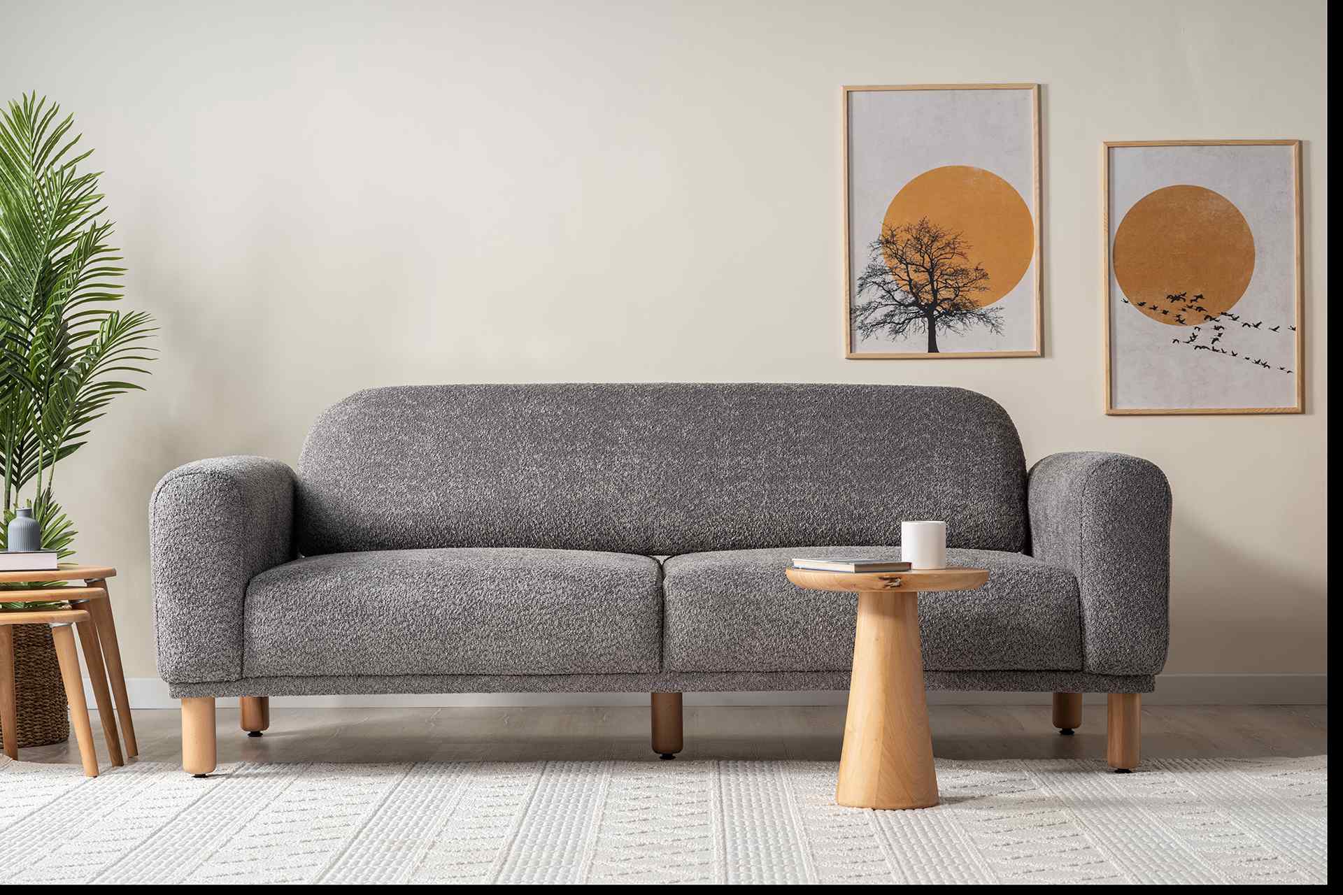 Hera 3-Sitzer Sofa, Anthrazitgrau