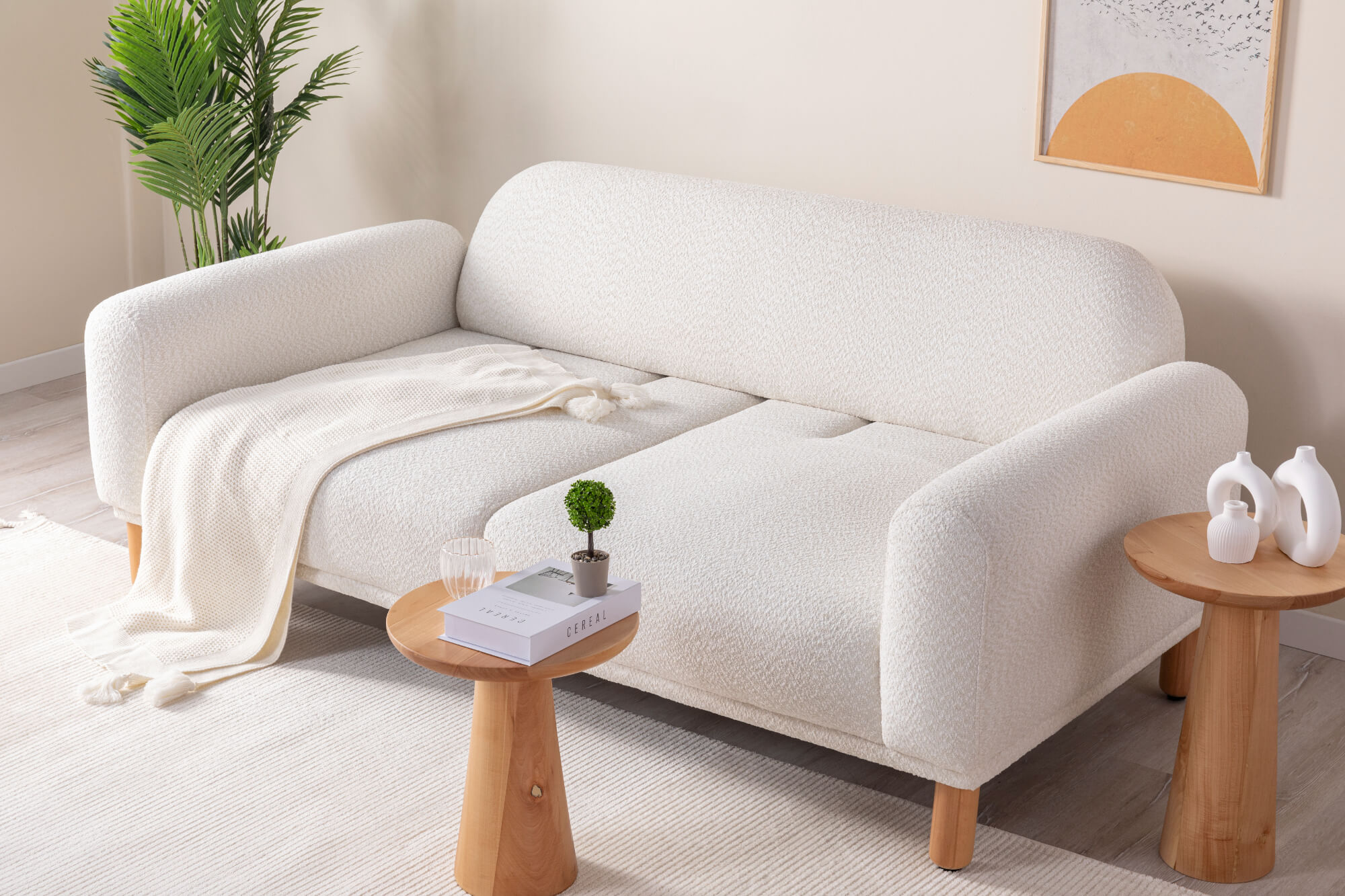 Hera 3-Sitzer Sofa, Weiß – Bild 2