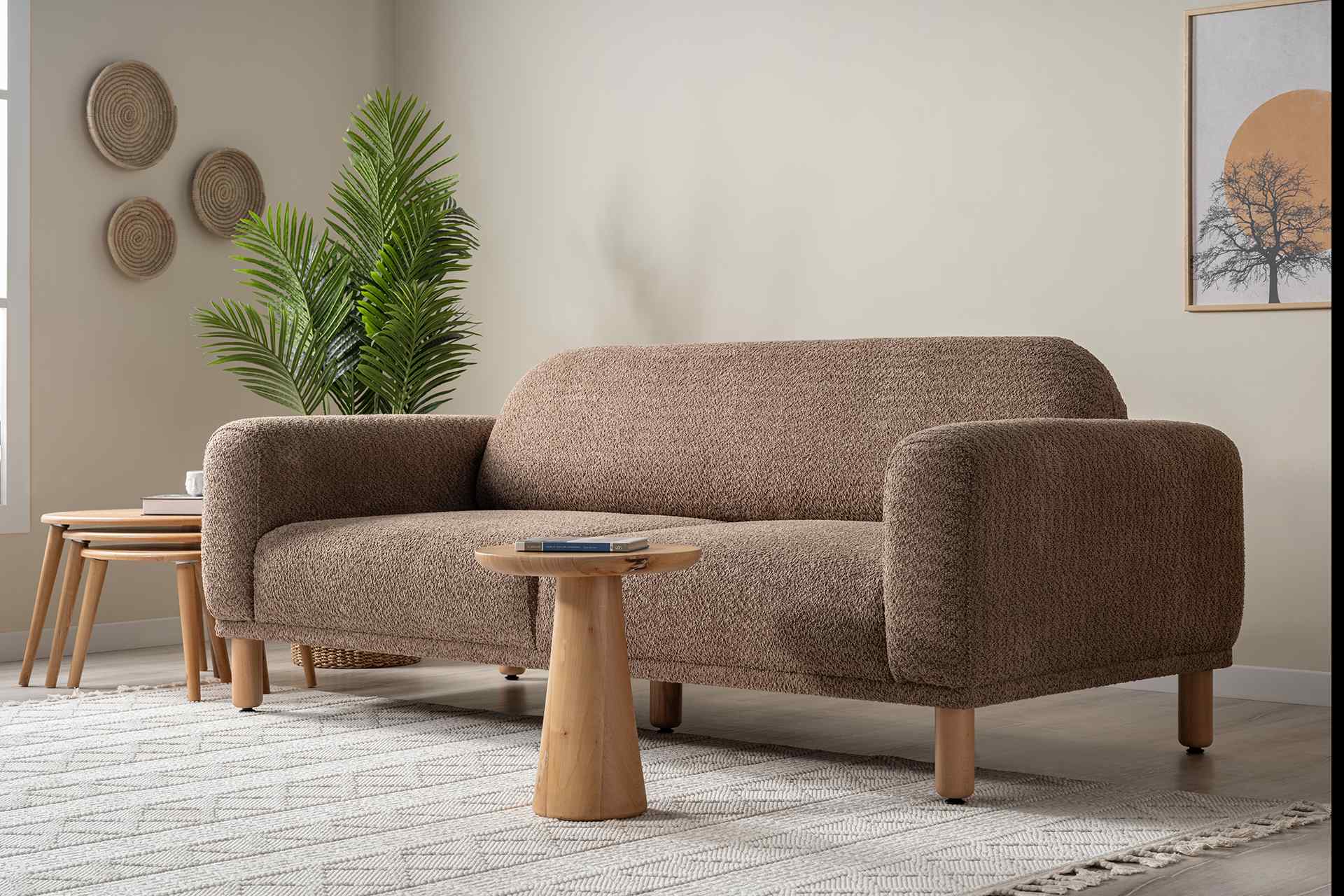 Hera 3-Sitzer Sofa, Braun – Bild 2