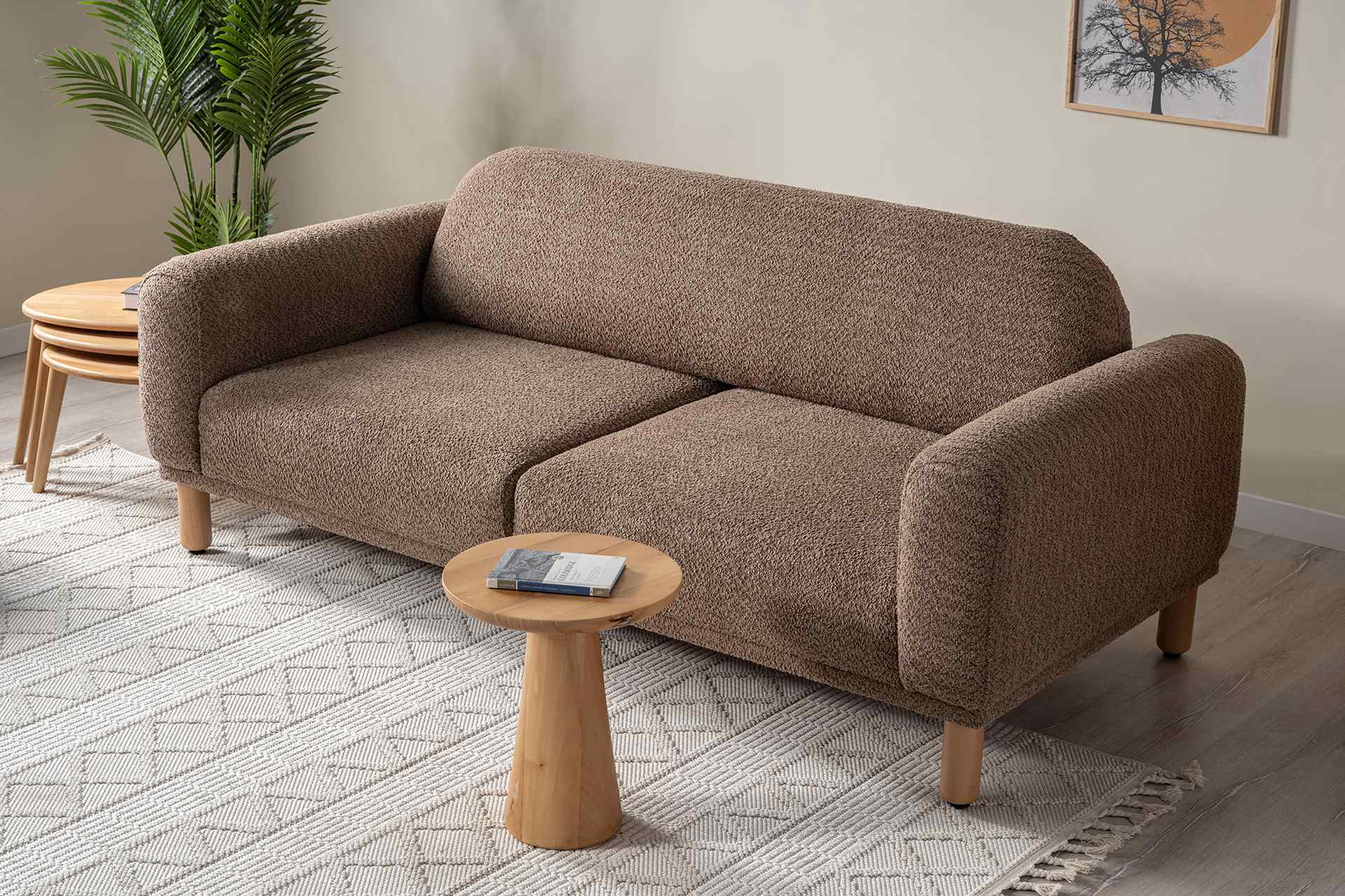 Hera 3-Sitzer Sofa, Braun – Bild 3
