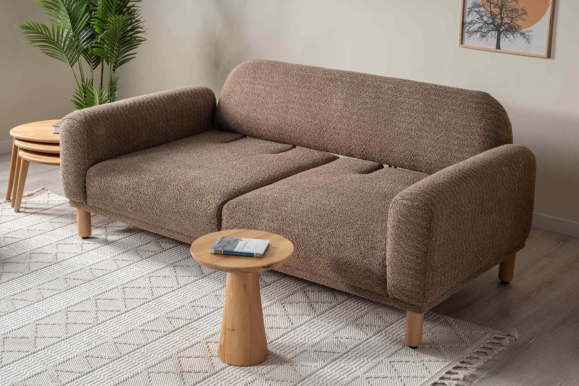 Hera 3-Sitzer Sofa, Braun – Bild 4