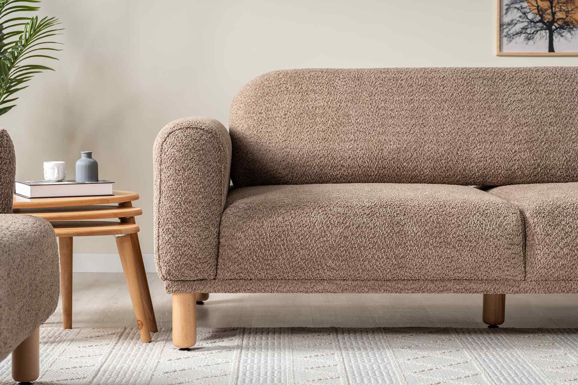 Hera 3-Sitzer Sofa, Braun – Bild 5