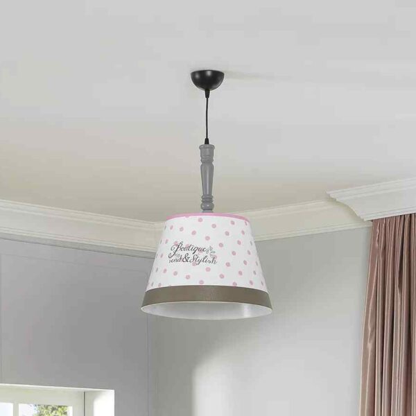 Alternative view of Kupa Kinderzimmer-Pendelleuchte „Houses Rosa Punkte“