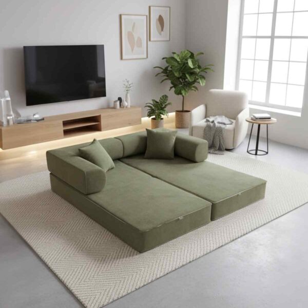 LUXIVO-2-Sitzer Sofa Graün