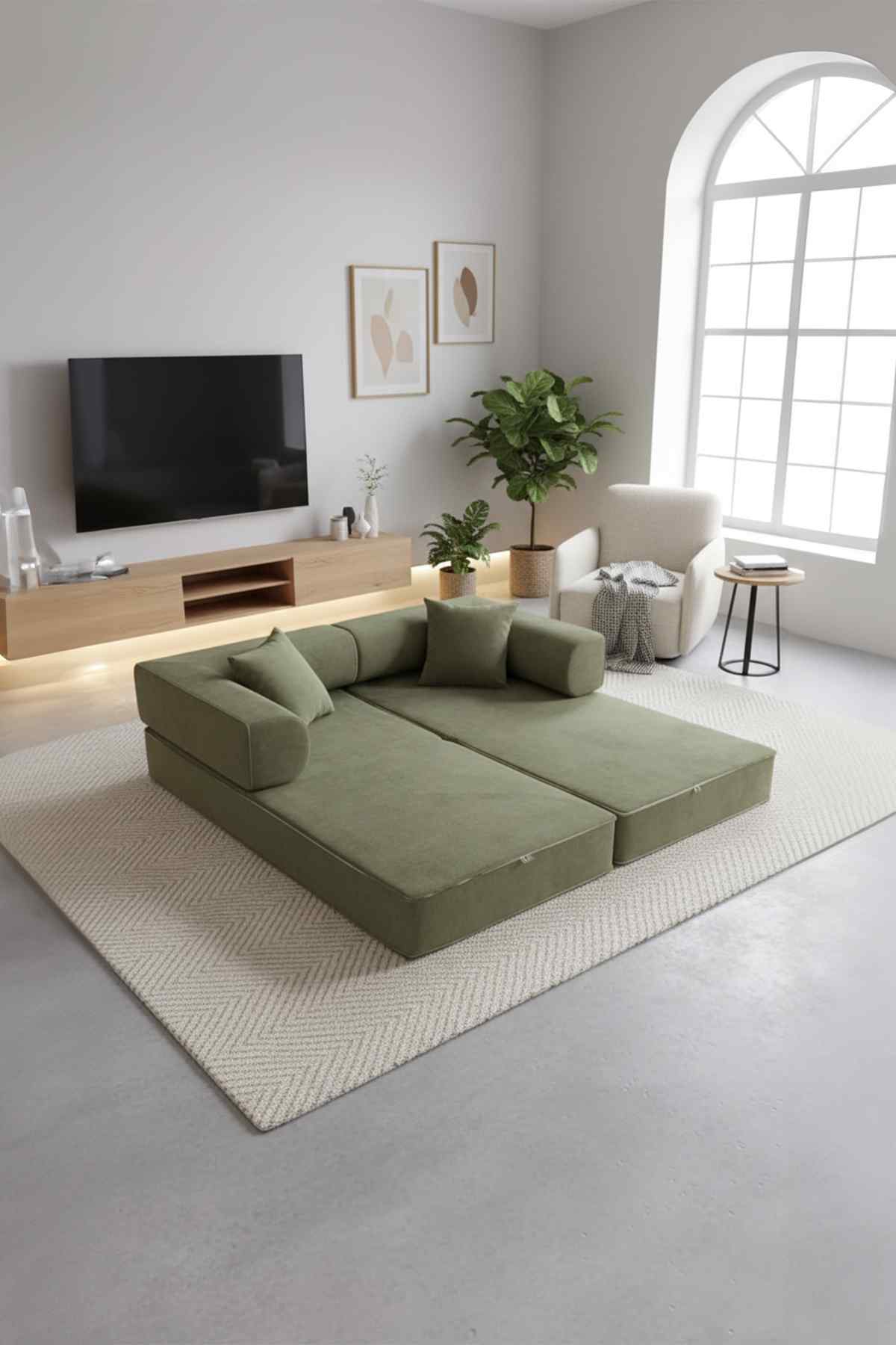 LUXIVO-2-Sitzer Sofa Graün