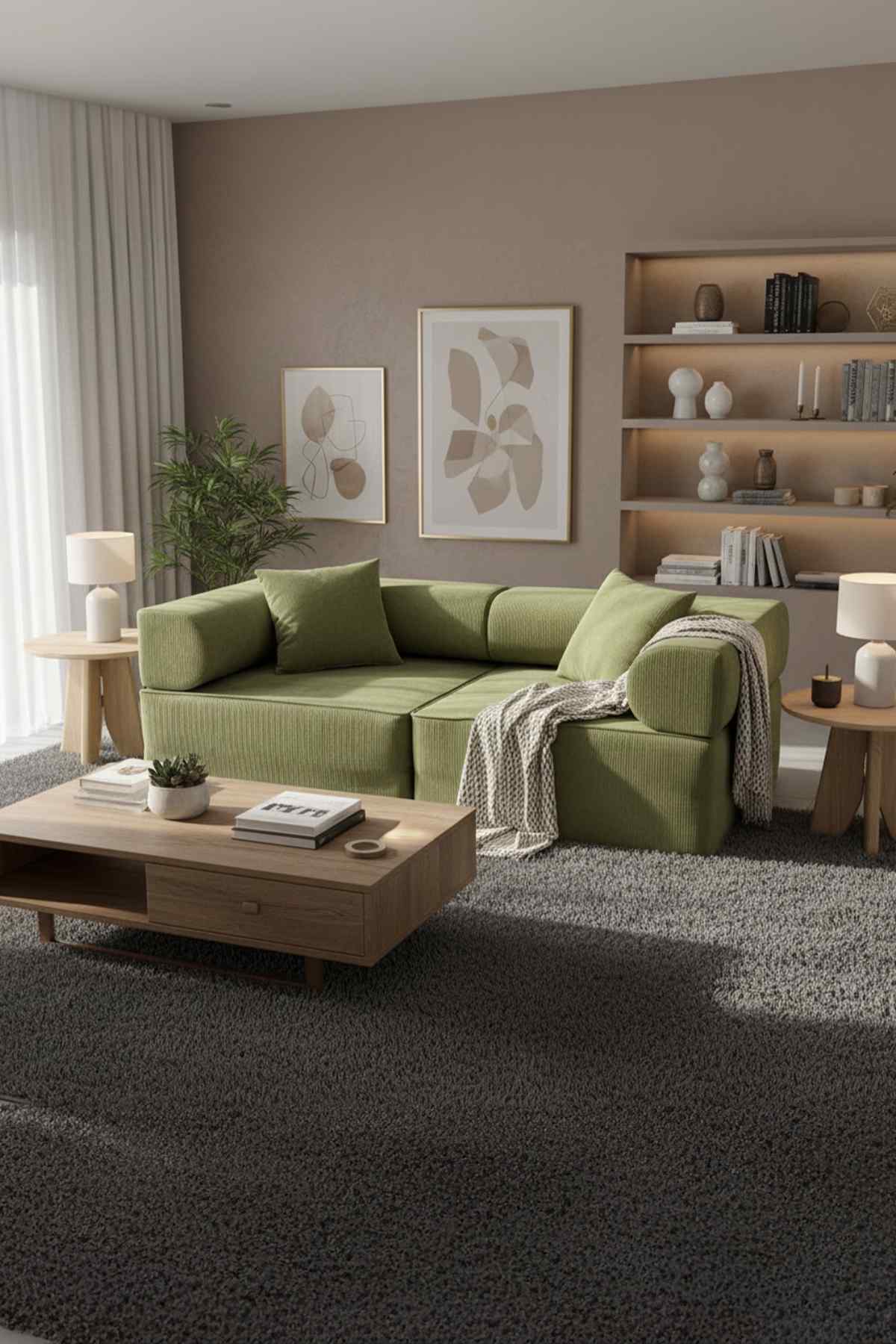 LUXIVO-2-Sitzer Sofa Graün – Bild 2