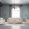Sofagarnitur Lucca mit cremefarbenen und goldenen Details