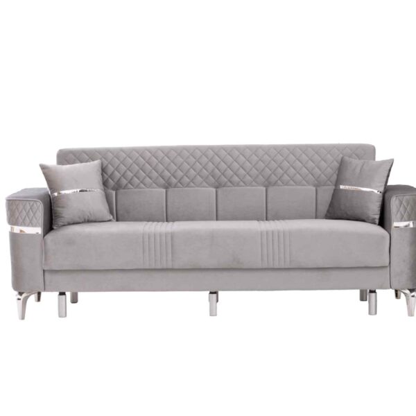 Alternative view of Sitzgruppe mit grauem Stoffbezug und silbernen Details