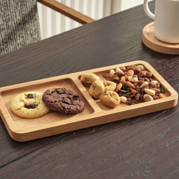Vena Zweigeteilte Snack- & Servierplatte aus Massiver Buchenholz