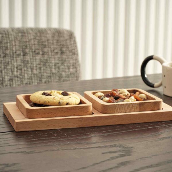 Alternative view of West Zweigeteilte Snack- & Servierschale aus Massiver Buchenholz
