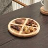 Flora Mini Snack- & Servierschale mit Fächern aus Massiver Buchenholz