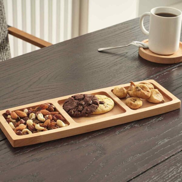 Thor Dreigeteilte Snack- & Servierschale aus Massiver Buchenholz
