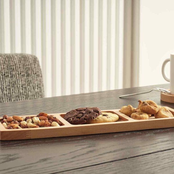 Alternative view of Thor Dreigeteilte Snack- & Servierschale aus Massiver Buchenholz