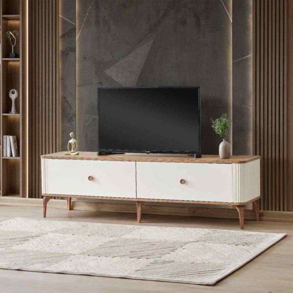 ASYA WALNUSS-Mondstein TV-Tisch