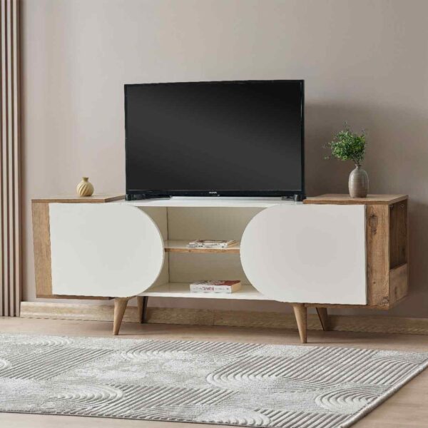 LUNA WALNUSS-Mondstein TV-Tisch