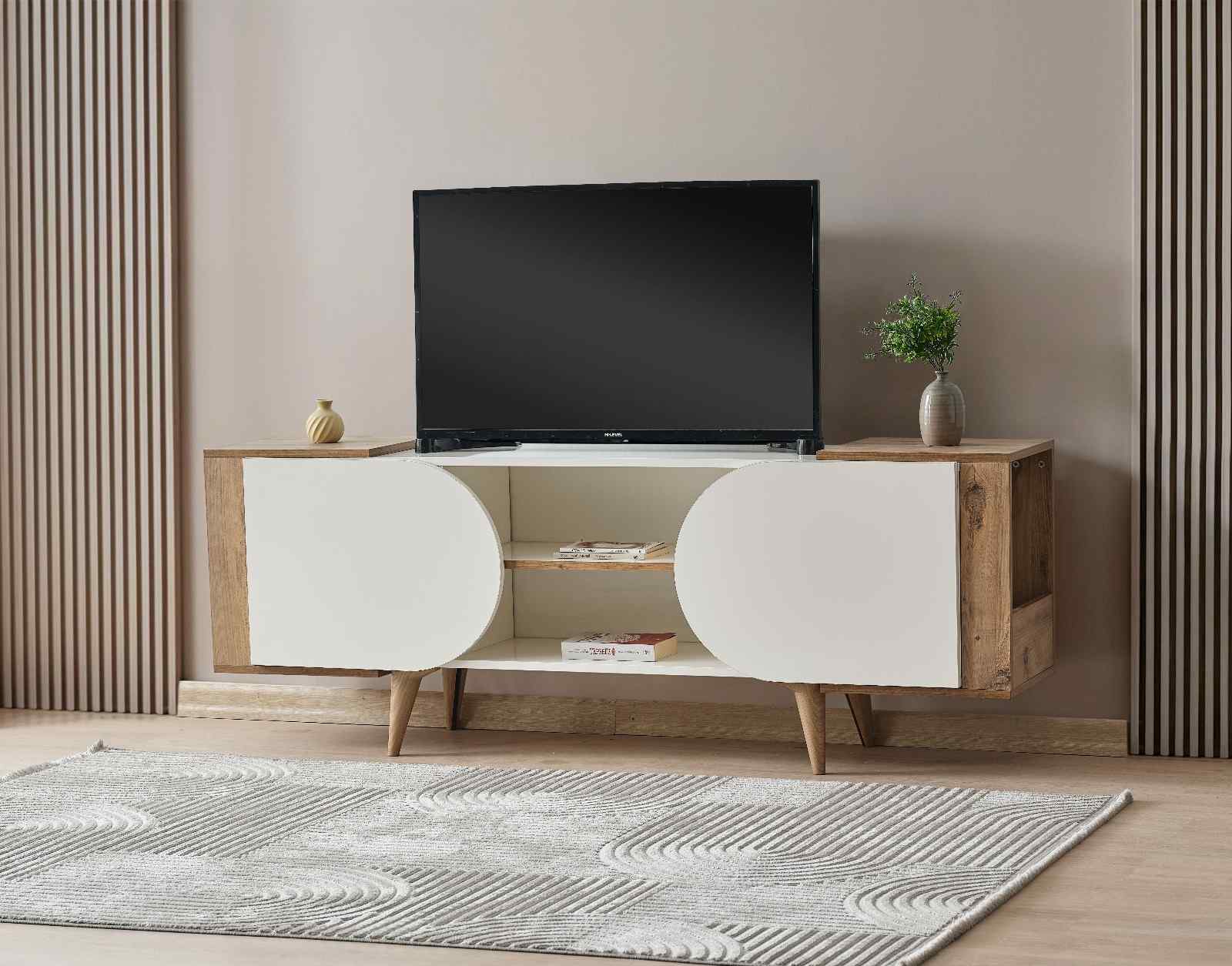 LUNA WALNUSS-Mondstein TV-Tisch